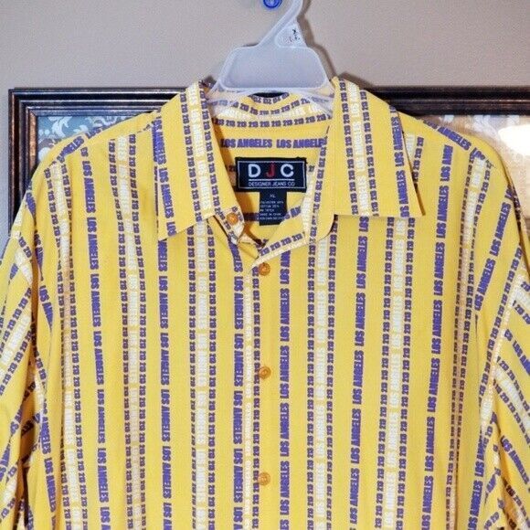 DJC Men Button Up Shirt Size XL Los Angeles 213 - Picture 3 of 4